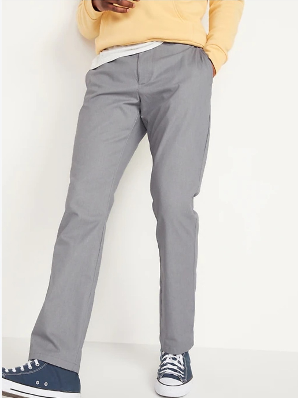Old Navy Straight Built-In Flex Chino Pants Light Gray Cotton Men’s 38 X 34 New